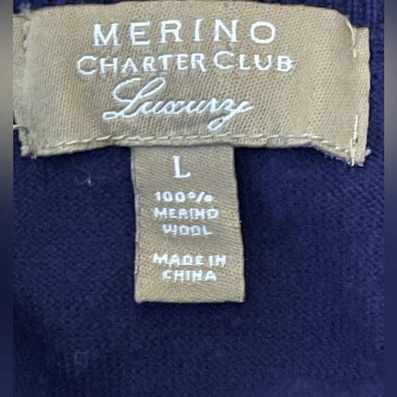 Charter Club Luxury 100% Merino Wool Soft Lightweight Crewneck Sweater Large - Picture 7 of 8